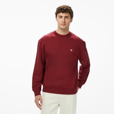  Calvin Klein Terry Monogram Erkek Kırmızı Sweatshirt