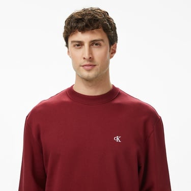  Calvin Klein Terry Monogram Erkek Kırmızı Sweatshirt
