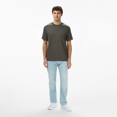  Calvin Klein Stretch Cotton Pique Nano Erkek Gri T-Shirt