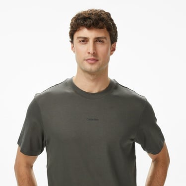  Calvin Klein Stretch Cotton Pique Nano Erkek Gri T-Shirt