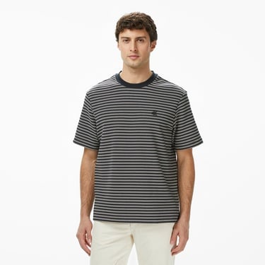  Calvin Klein Striped Ottoman Erkek Siyah T-Shirt