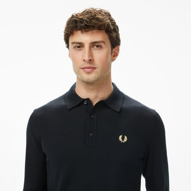  Fred Perry Classic Knitted Erkek Siyah Polo