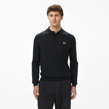  Fred Perry Classic Knitted Erkek Siyah Polo