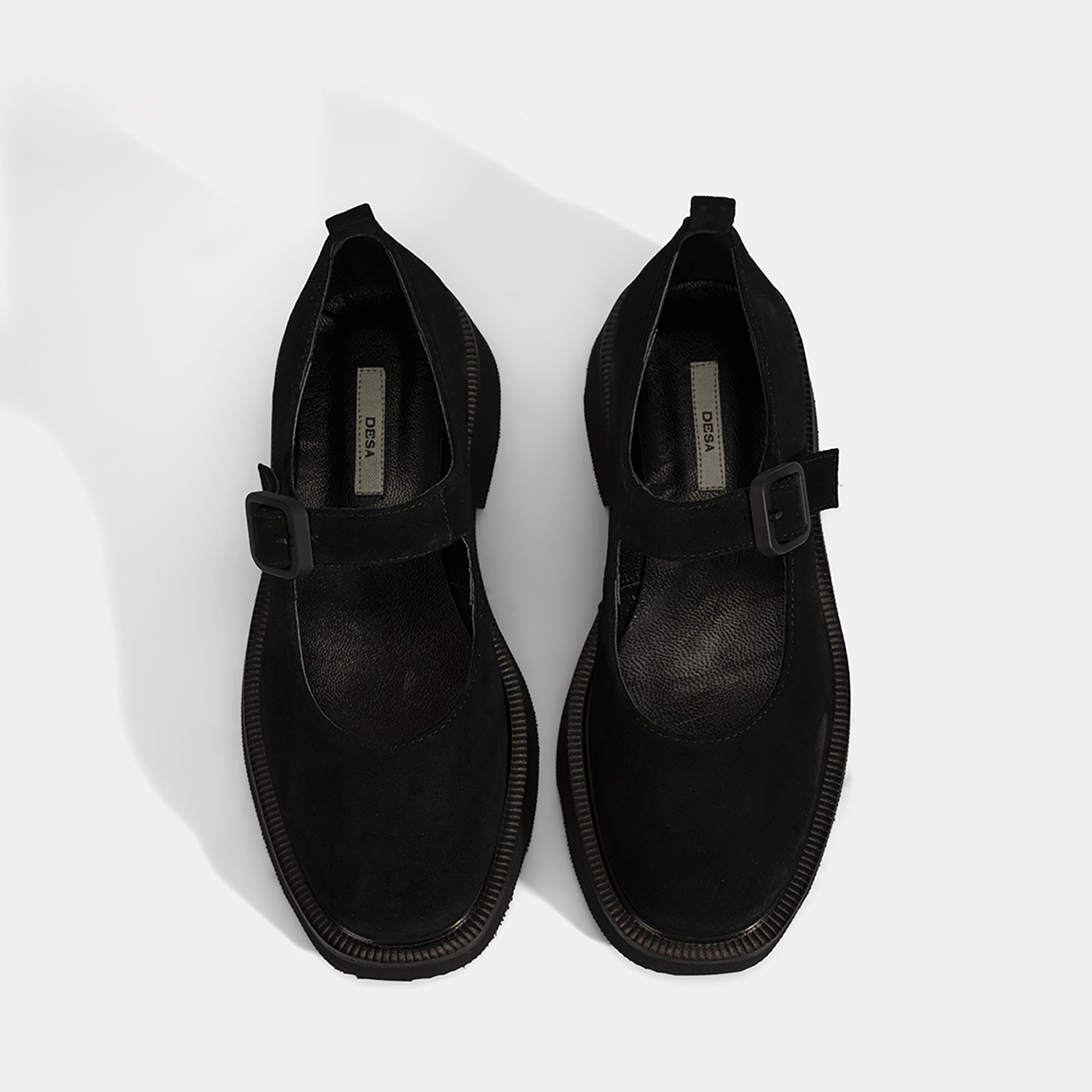 Kadın Siyah Ayarlanabilir Tokalı Mary Jane Süet Günlük Ayakkabı