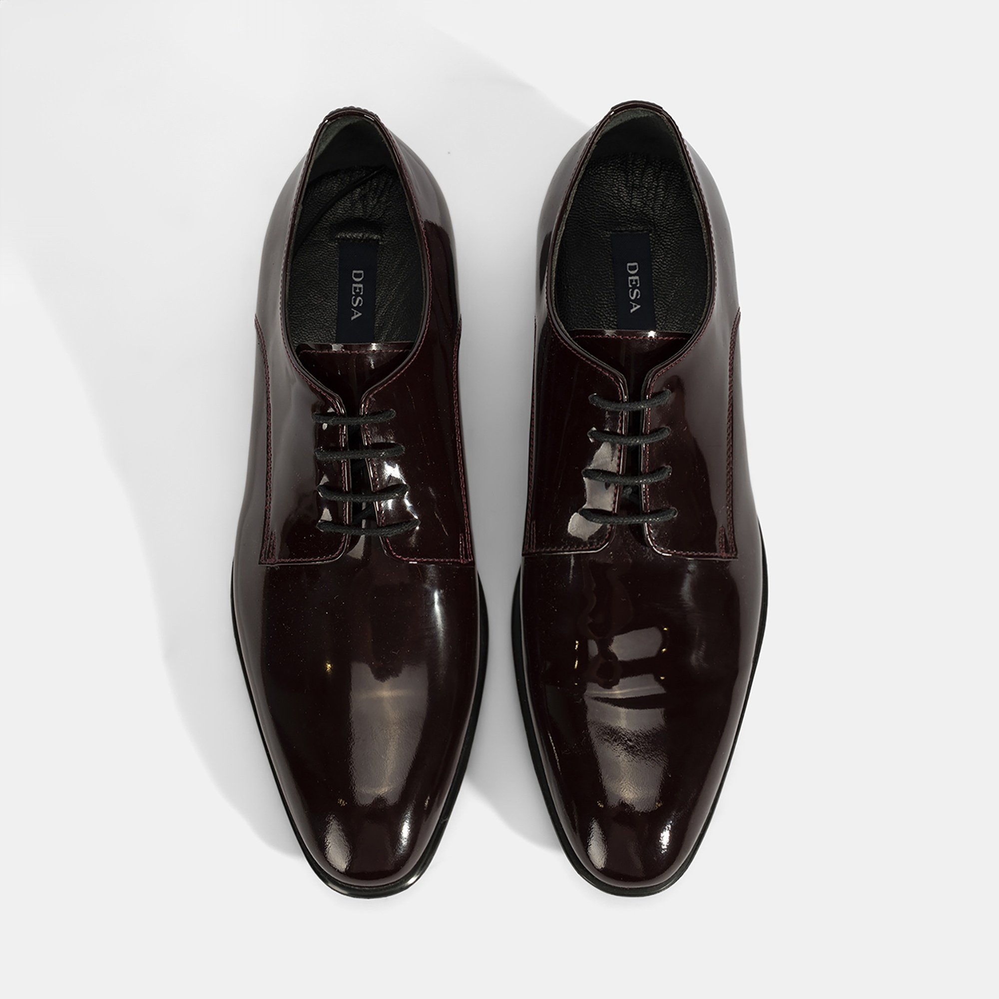 Erkek Bordo Bağcıklı Rugan Deri Klasik Ayakkabı