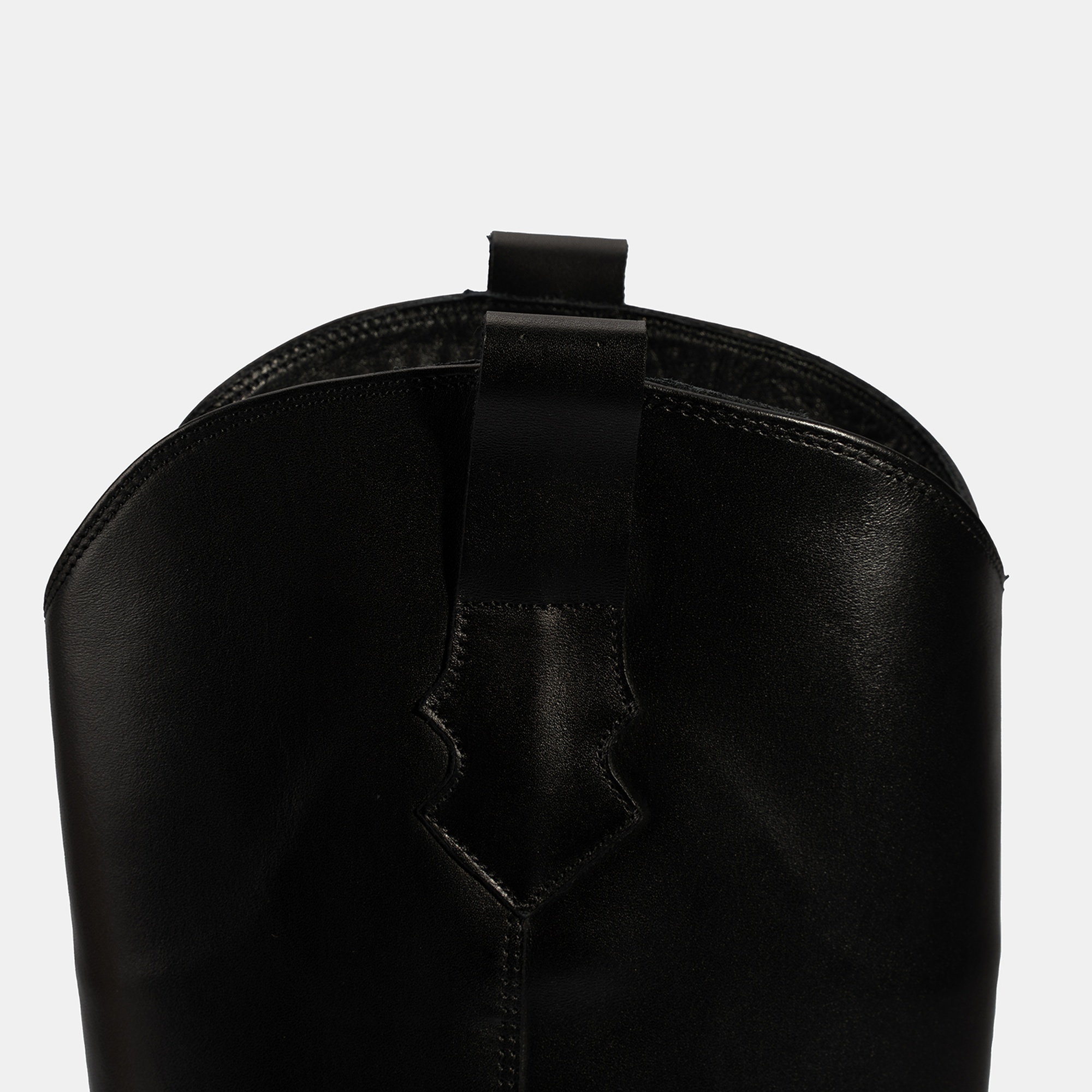 Kadın Siyah Kalın Topuklu Deri Çizme