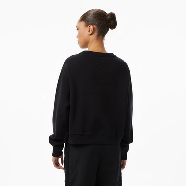  Tommy Jeans Silver Script Kadın Siyah Sweatshirt