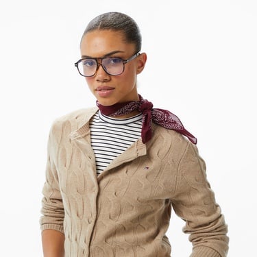  Tommy Hilfiger Soft Wool Cable Cardigan Kadın Bej Hırka