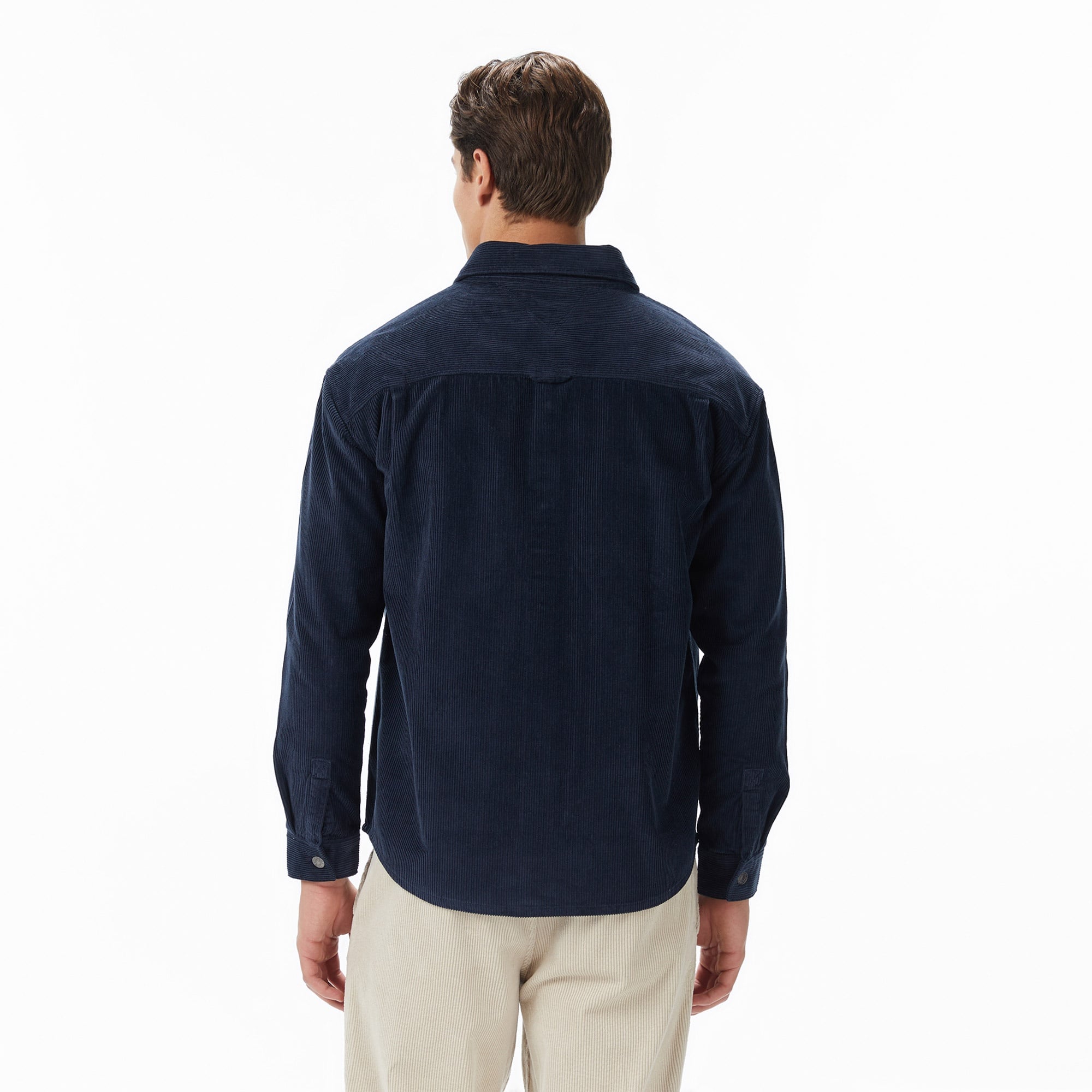 Tommy Hilfiger Washed Corduroy Erkek Lacivert Gömlek