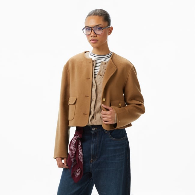  Tommy Hilfiger Wool Blend Lady Kadın Kahverengi Ceket