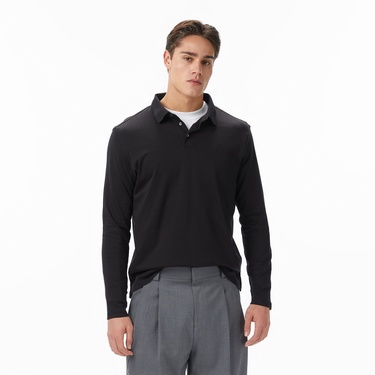  Calvin Klein Supima Cotton Solid Erkek Siyah Polo