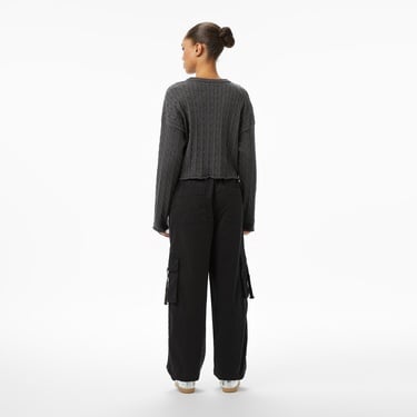  Tommy Hilfiger Loose Cargo Kadın Siyah Pantolon