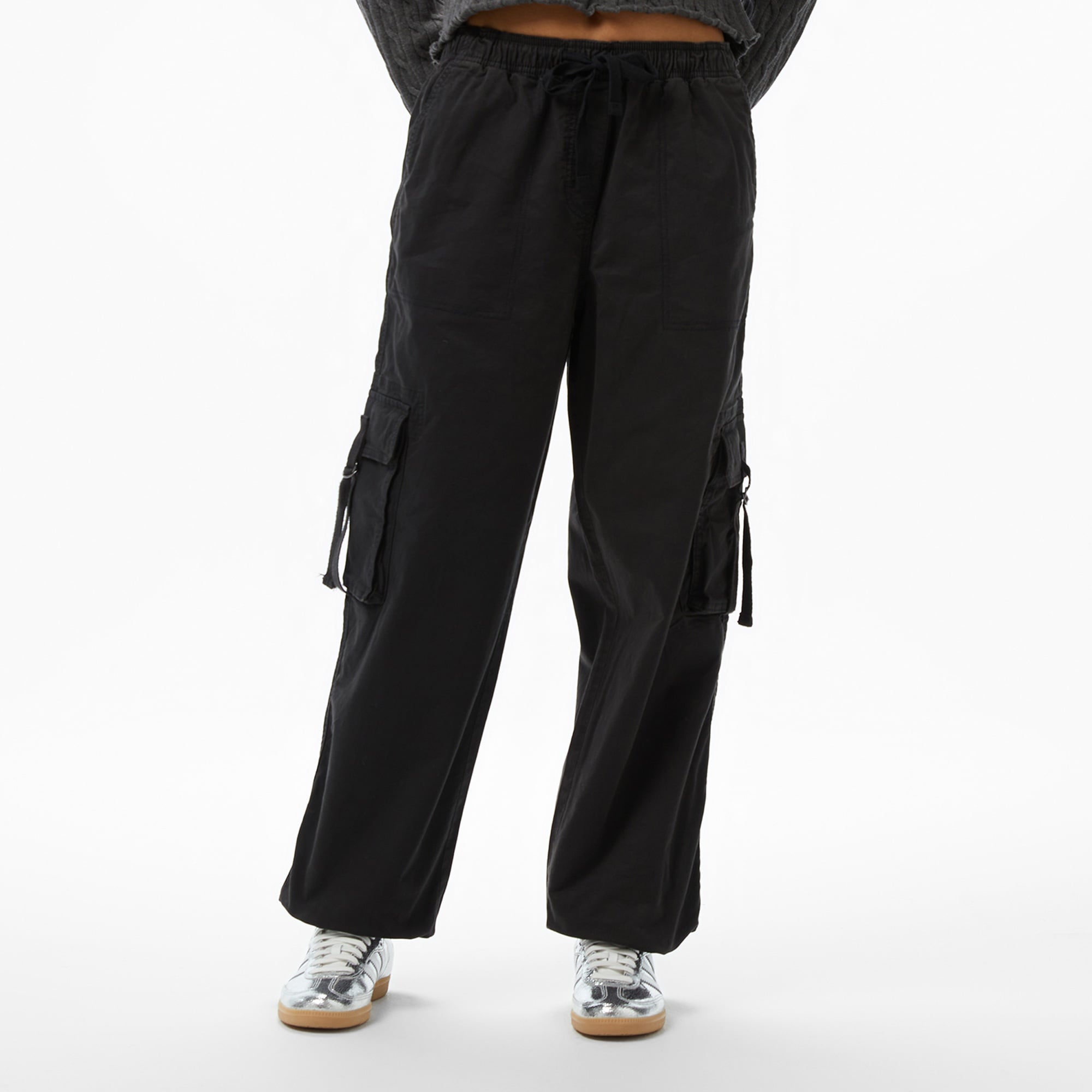 Tommy Hilfiger Loose Cargo Kadın Siyah Pantolon