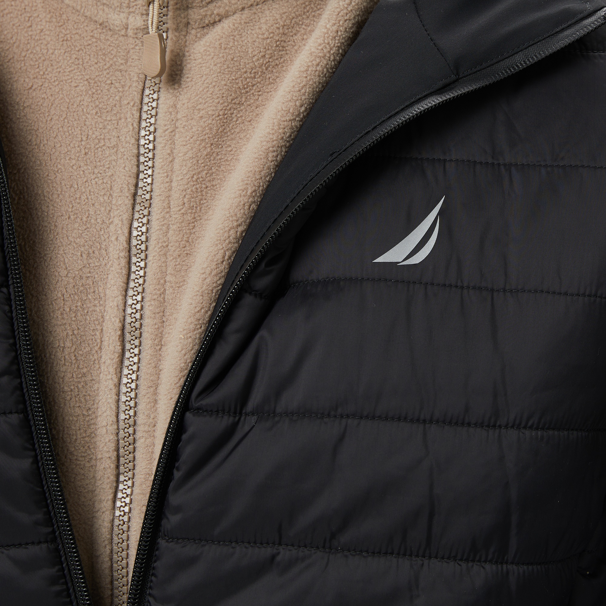 Nautica Erkek Siyah Regular Fit Çift Taraflı Mont