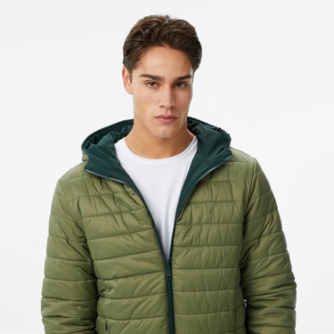  Nautica Erkek Yeşil Regular Fit Çift Taraflı Mont