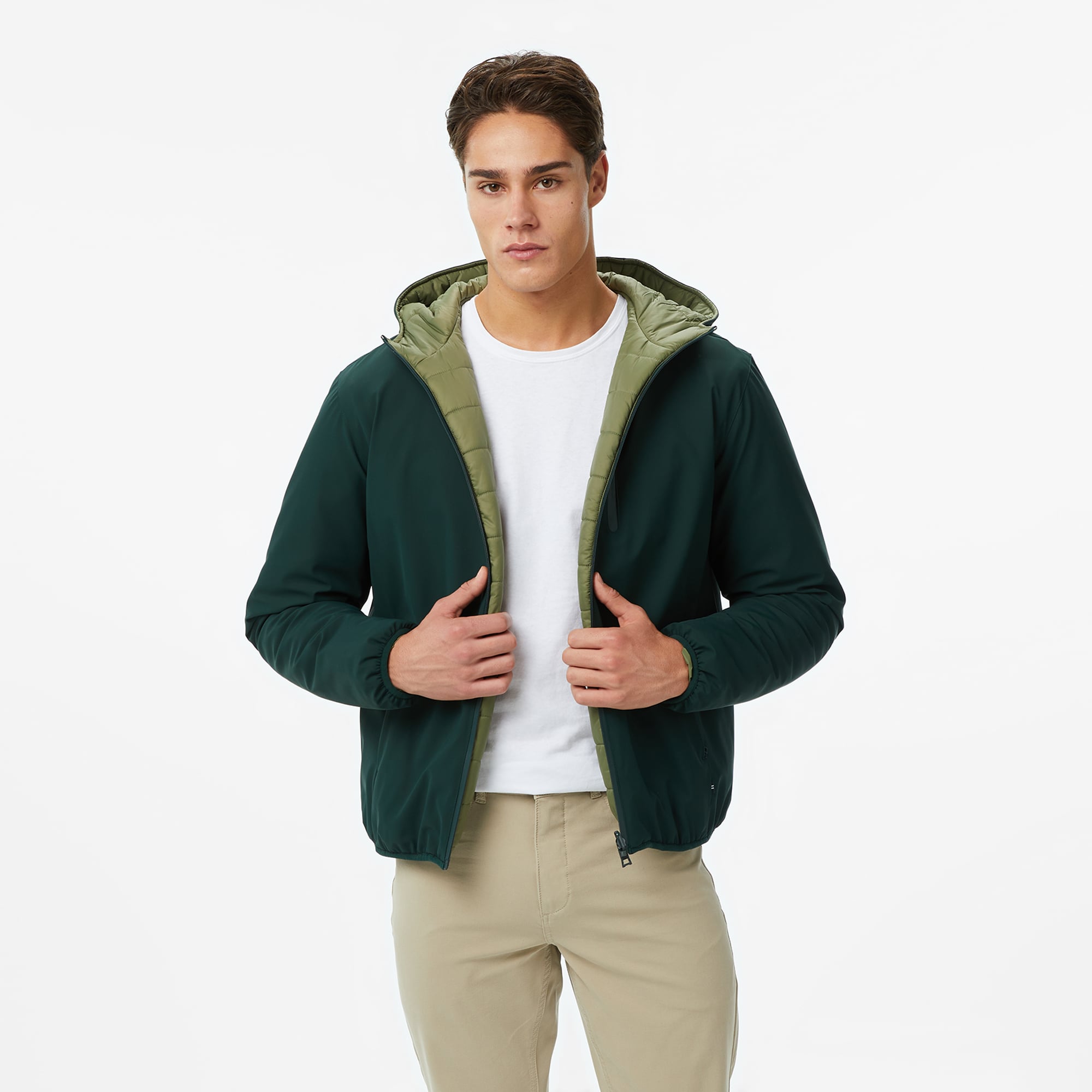  Nautica Erkek Yeşil Regular Fit Çift Taraflı Mont