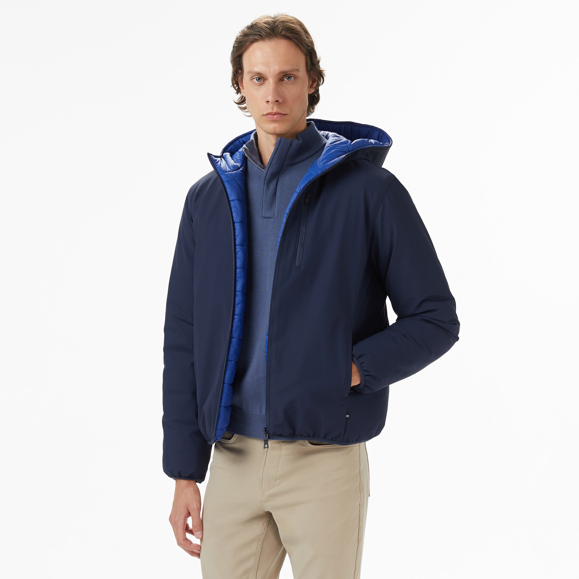 Nautica Erkek Lacivert Regular Fit Çift Taraflı Mont