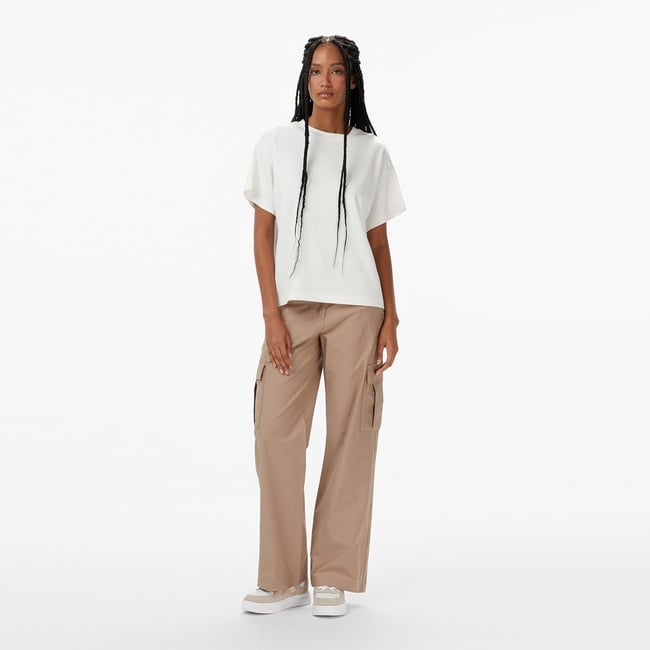  Nautica Kadın Bej Straight Fit Pantolon