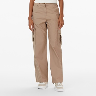  Nautica Kadın Bej Straight Fit Pantolon