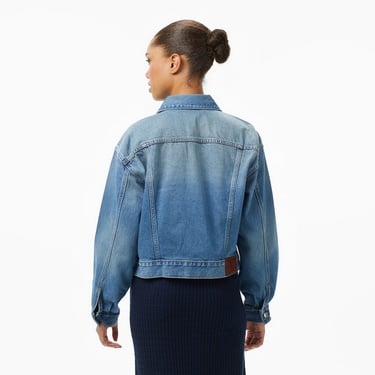  Calvin Klein 90S Trucker Gold Dust Kadın Mavi Ceket