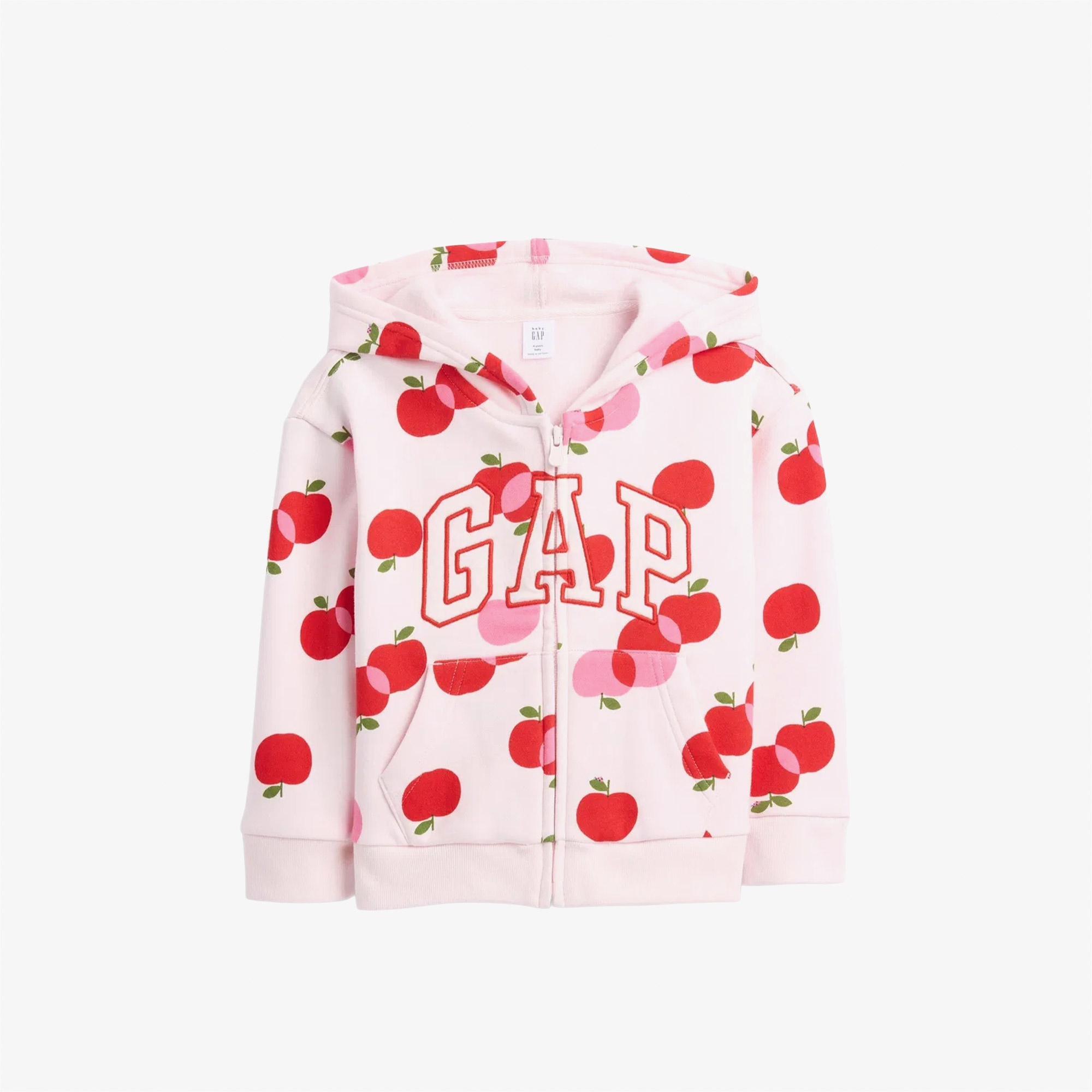 Gap V-Logo Fermuarlı Çocuk Pembe Sweatshirt