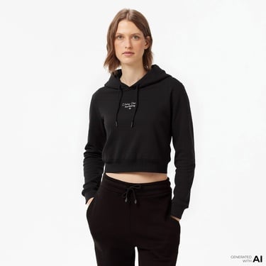  Tommy Hilfiger Essential Logo Erkek Siyah Sweatshirt