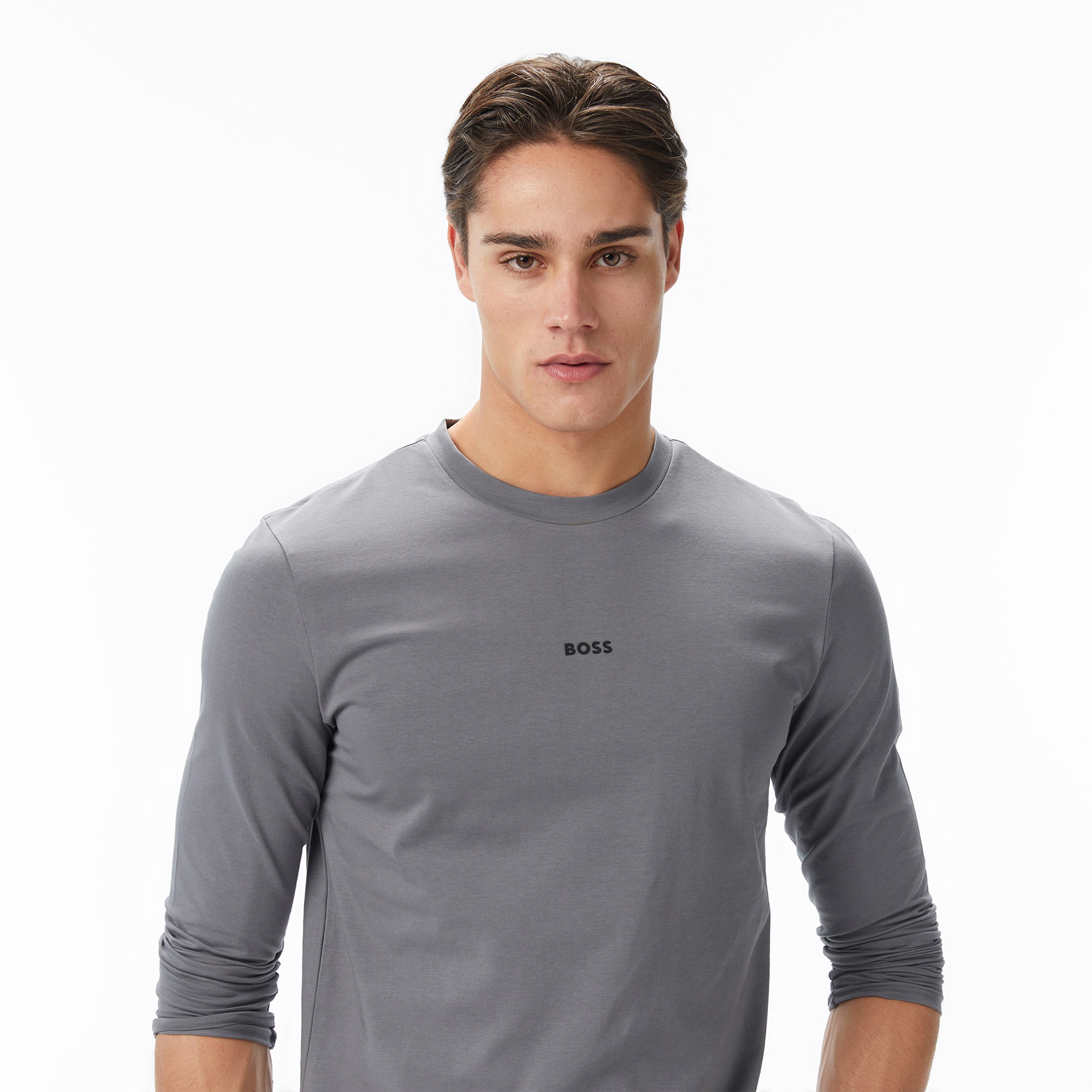 Boss Tchark Erkek Gri T-Shirt