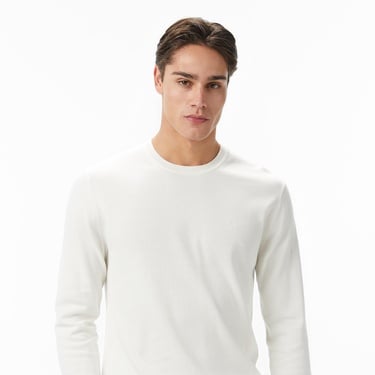  Calvin Klein Supima Cotton Crew Erkek Beyaz Triko