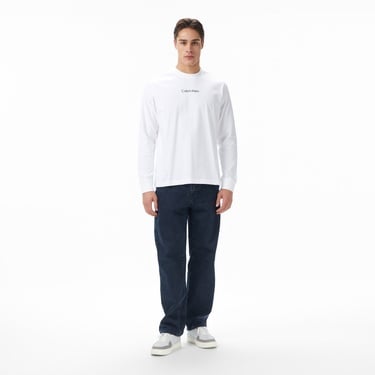  Calvin Klein Standard Logo Crew Erkek Beyaz T-Shirt