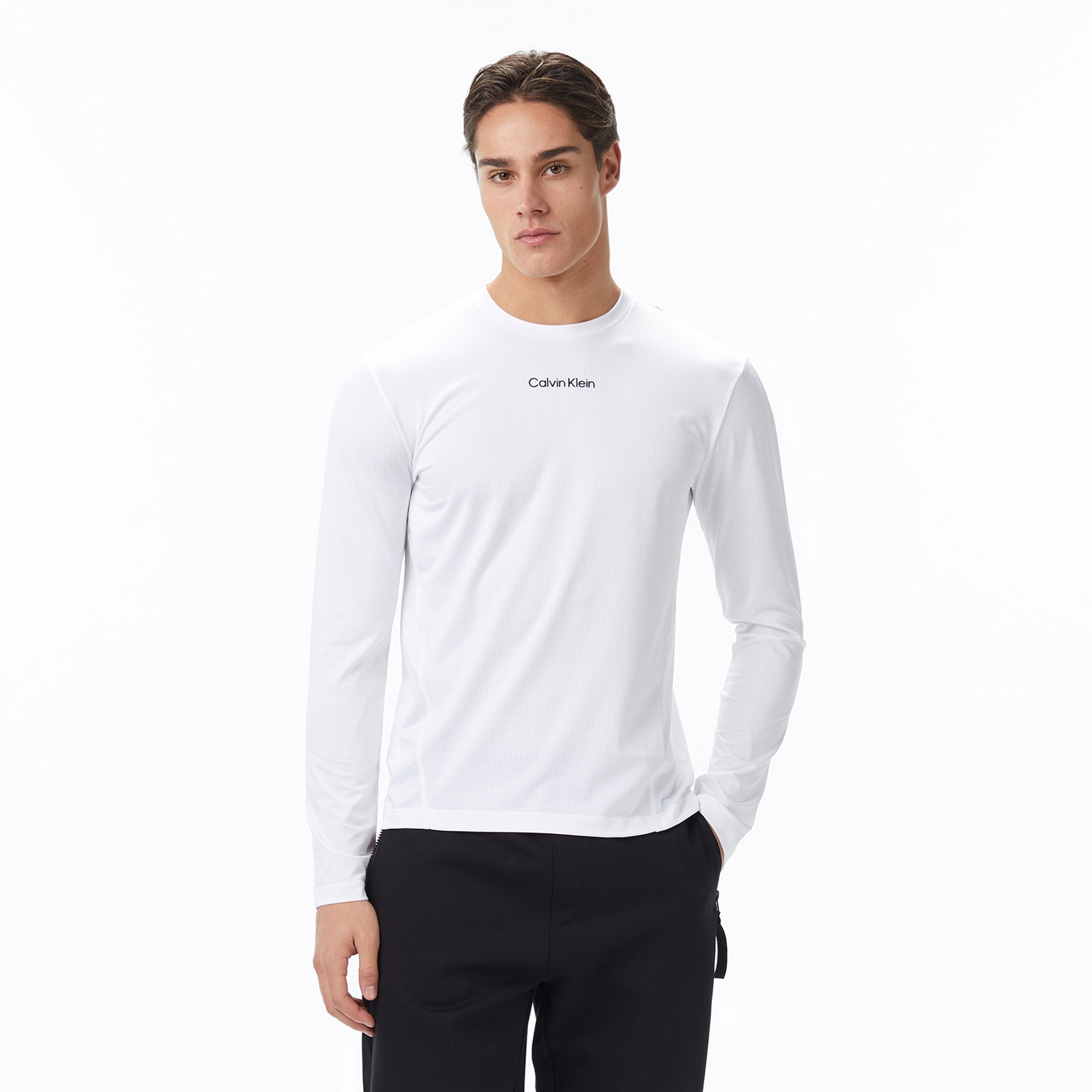 Calvin Klein Erkek Uzun Kollu Beyaz T-Shirt