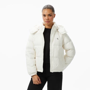  Calvin Klein Essential Midweight Puffer  Kadın Beyaz Ceket