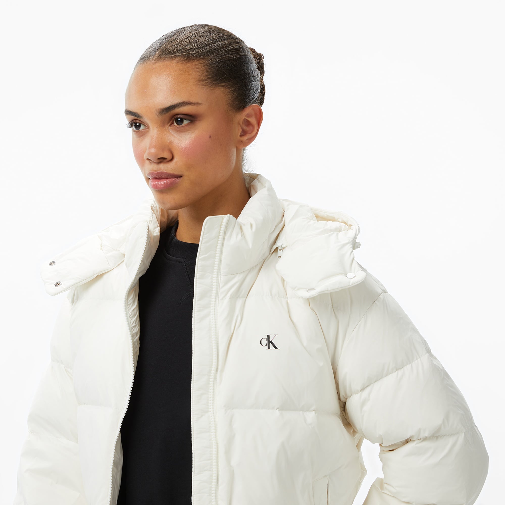 Calvin Klein Essential Midweight Puffer  Kadın Beyaz Ceket