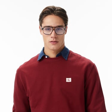  Calvin Klein Terry Badge Erkek Kırmızı Sweatshirt