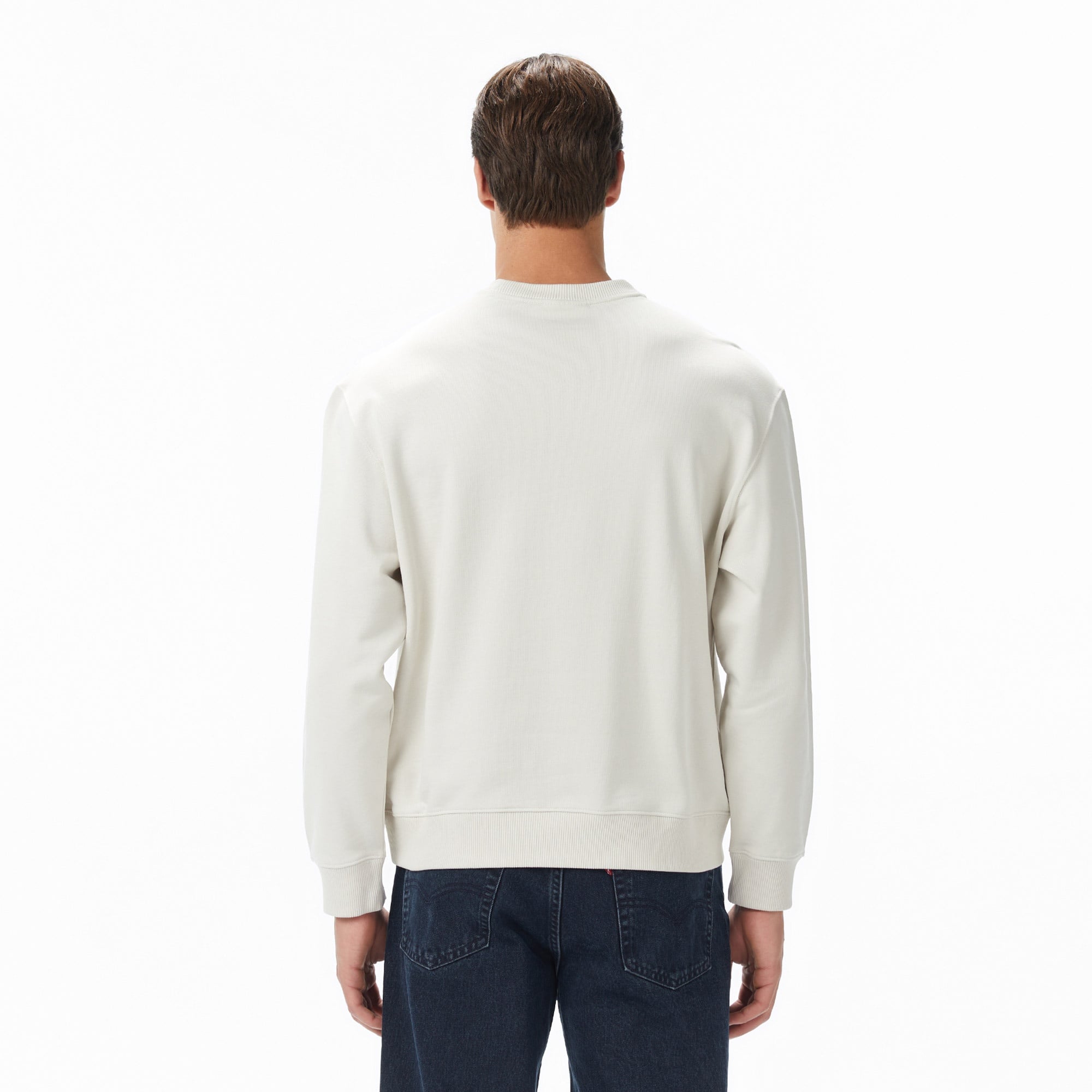 Calvin Klein Terry Monologo Erkek Beyaz Sweatshirt