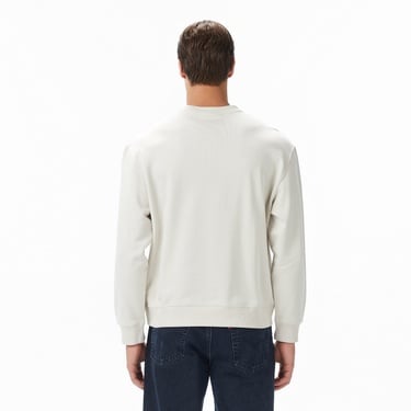  Calvin Klein Terry Monologo Erkek Beyaz Sweatshirt