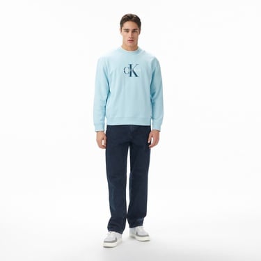 Calvin Klein Terry Monologo Erkek Mavi Sweatshirt