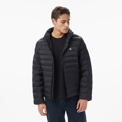  Calvin Klein Nylon Hooded Puffer Erkek Siyah Ceket