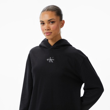  Calvin Klein Monologo Premium Terry  Kadın Siyah Elbise