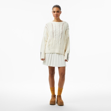  Boss Fitto Kadın Beyaz Triko