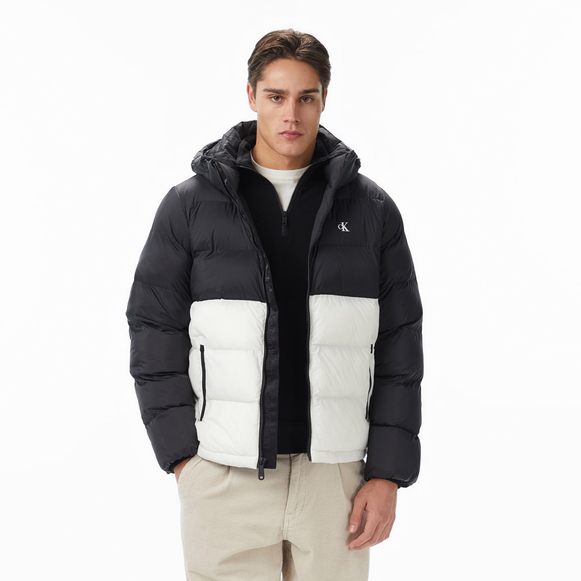 Calvin Klein Nylon Color Bock Puffer Erkek Renkli Mont