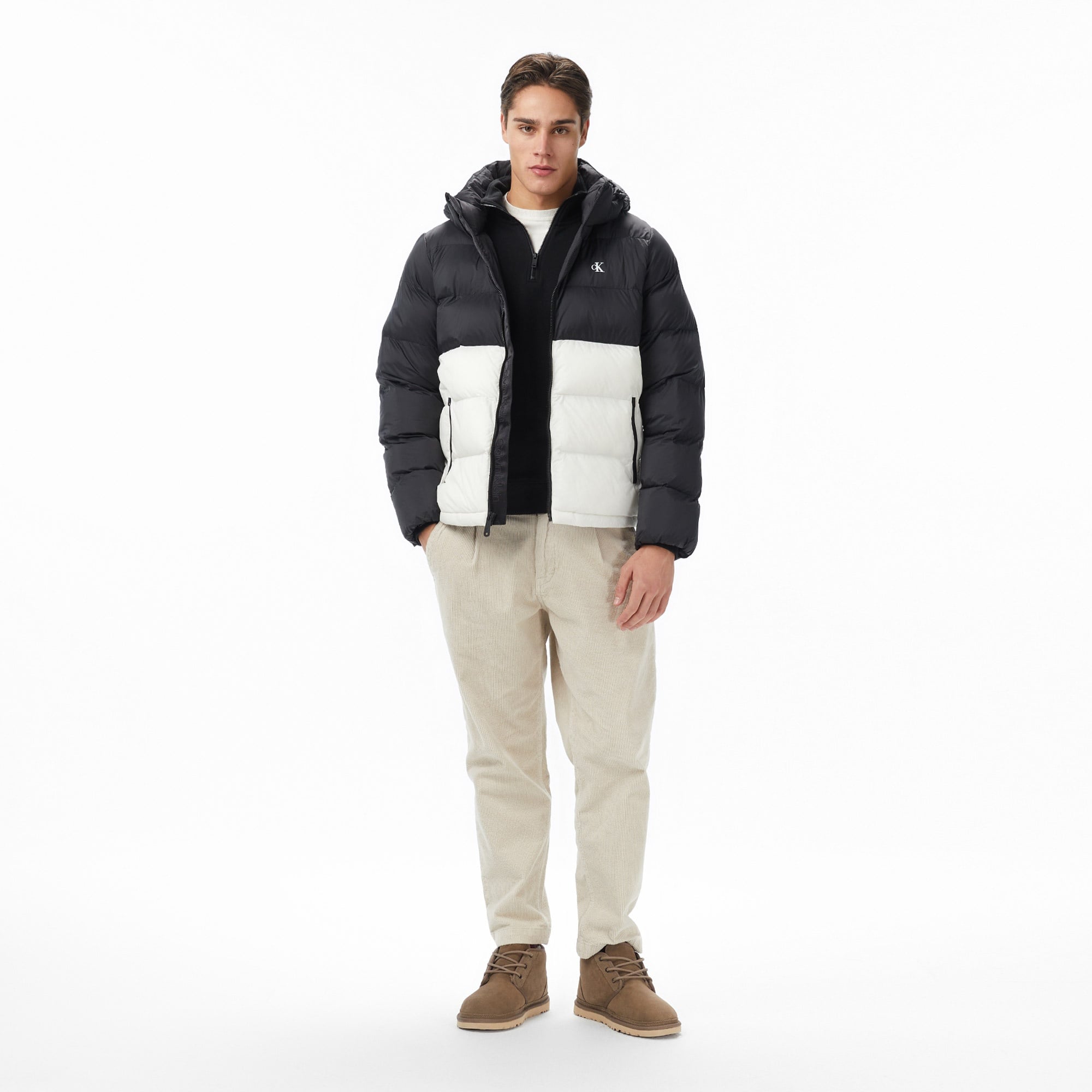 Calvin Klein Nylon Color Bock Puffer Erkek Renkli Mont