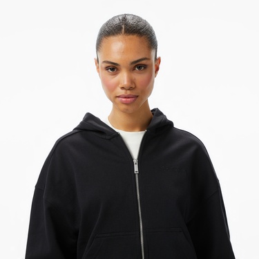  Calvin Klein Logo French Terry Kadın Siyah Sweatshirt