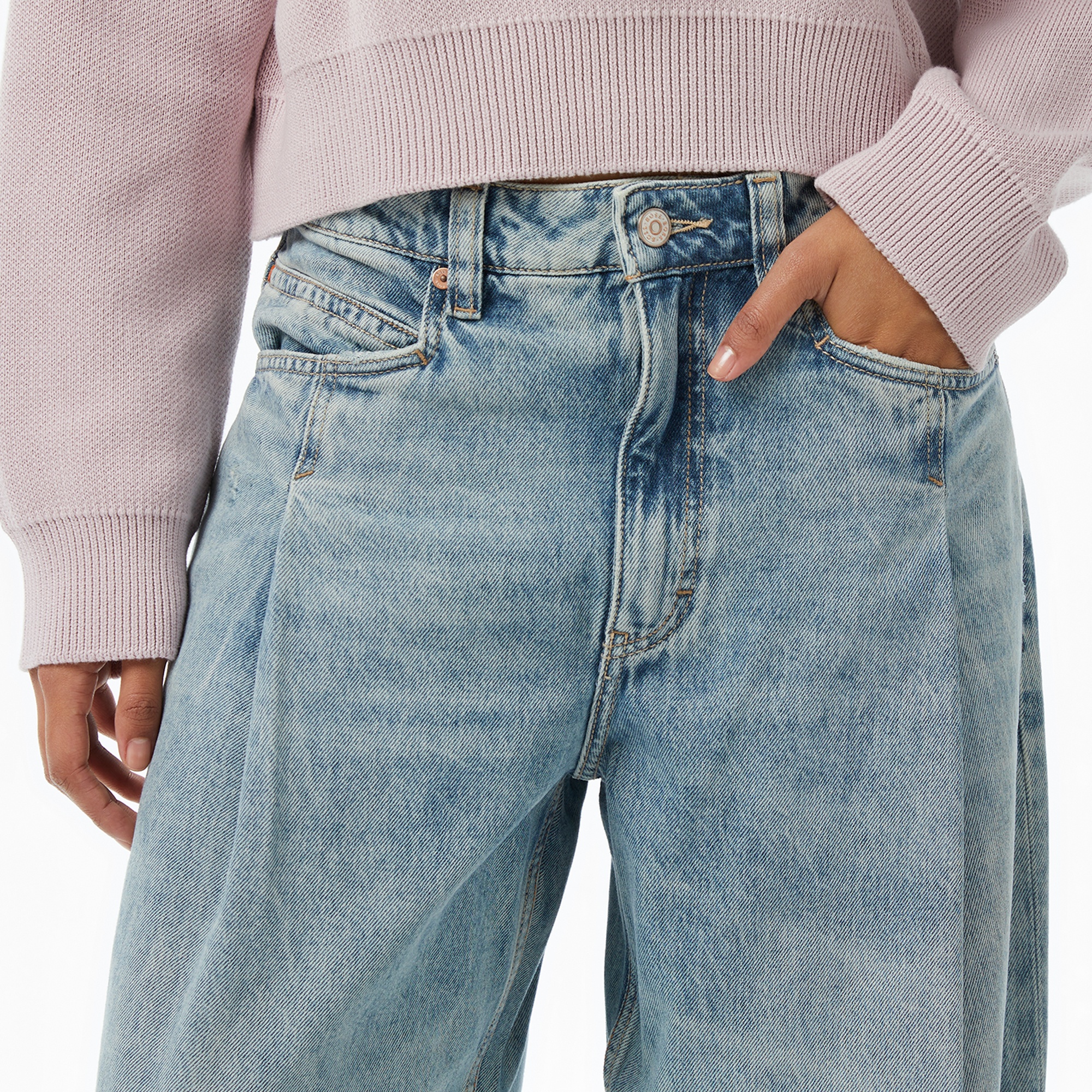 Boss Slouchy Pleated Kadın Mavi Jean