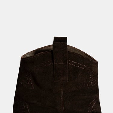  Kadın Kahve İşleme Detaylı Kalın Topuklu Bot