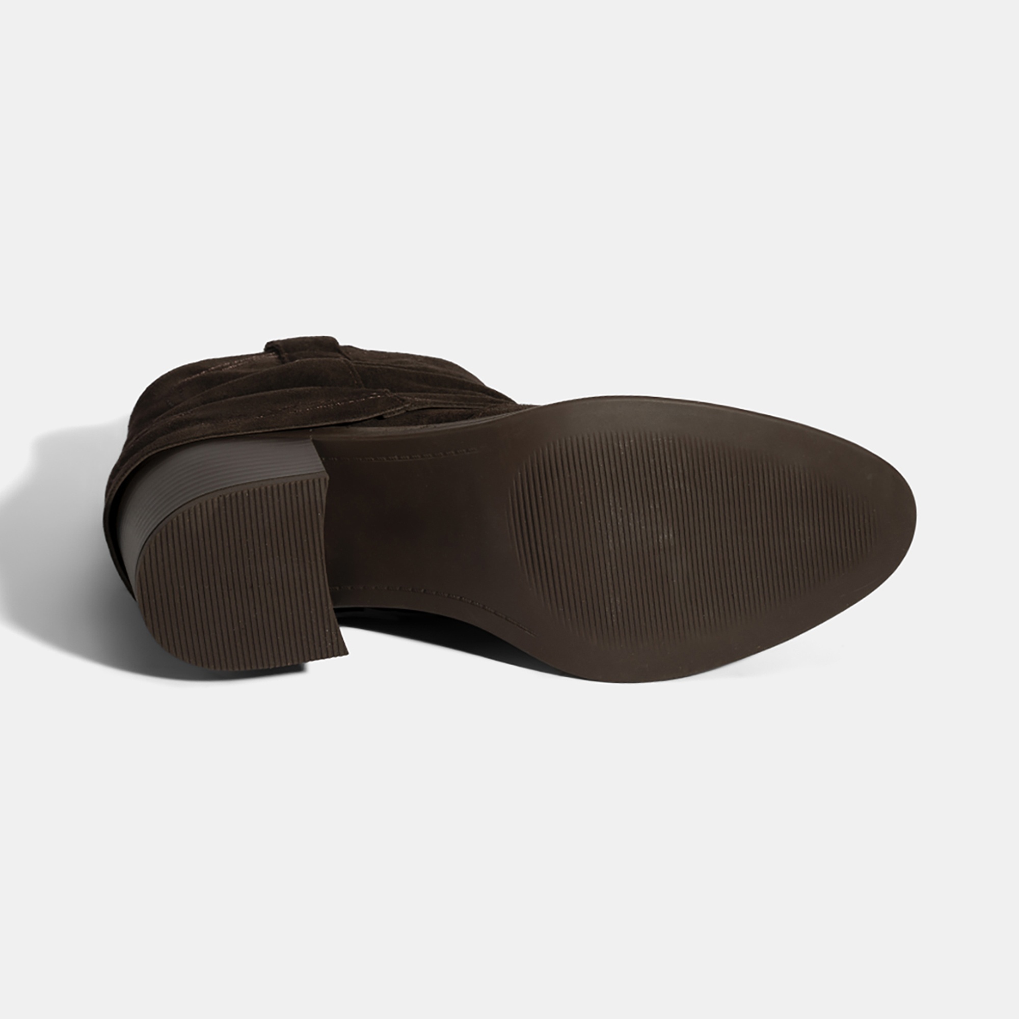 Kadın Kahve İşleme Detaylı Kalın Topuklu Bot