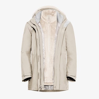  Jack Wolfskin Rotwand 3in2 Kadın Krem Ceket