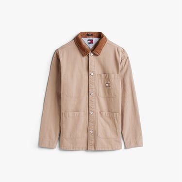  Tommy Hilfiger Oversized Fit Corduroy Collar Erkek Krem Ceket