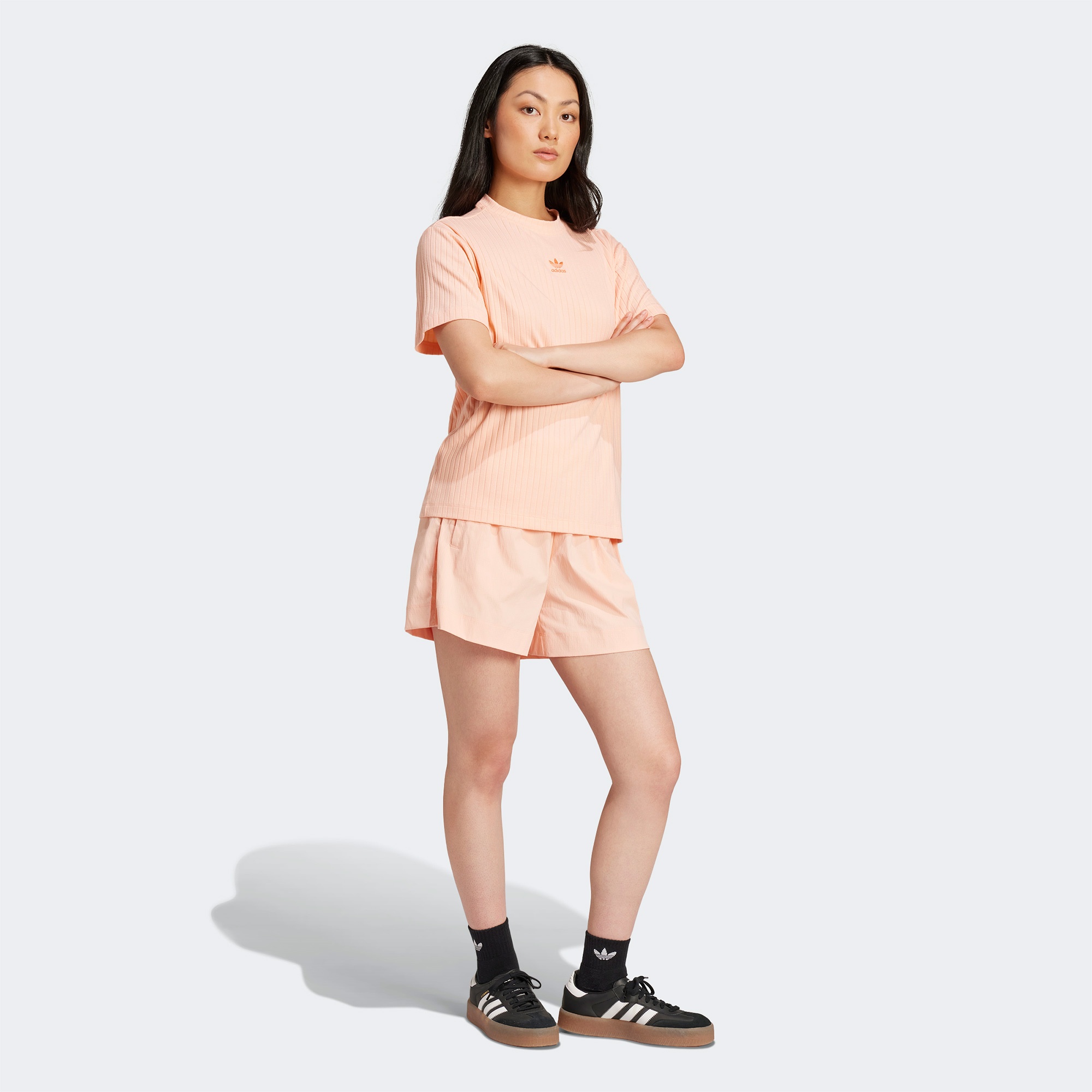 adidas Essentials Wide Rib Kadın Pembe T-Shirt