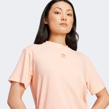  adidas Essentials Wide Rib Kadın Pembe T-Shirt