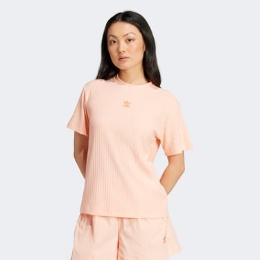  adidas Essentials Wide Rib Kadın Pembe T-Shirt